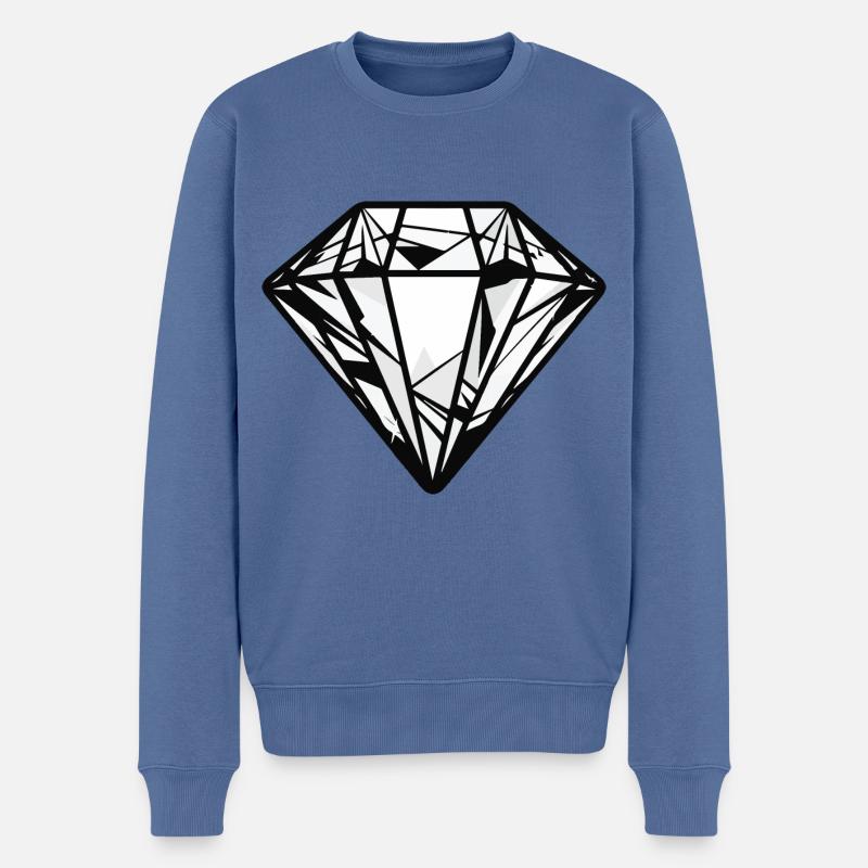 Bijou en diamant - Pull Premium bio Homme - bleu pigeon