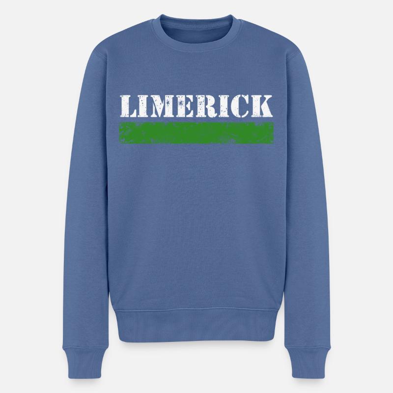 Limerick - Männer Premium Bio Pullover - Taubenblau