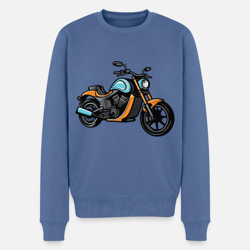 Motorrad Biker - Männer Premium Bio Pullover - Taubenblau