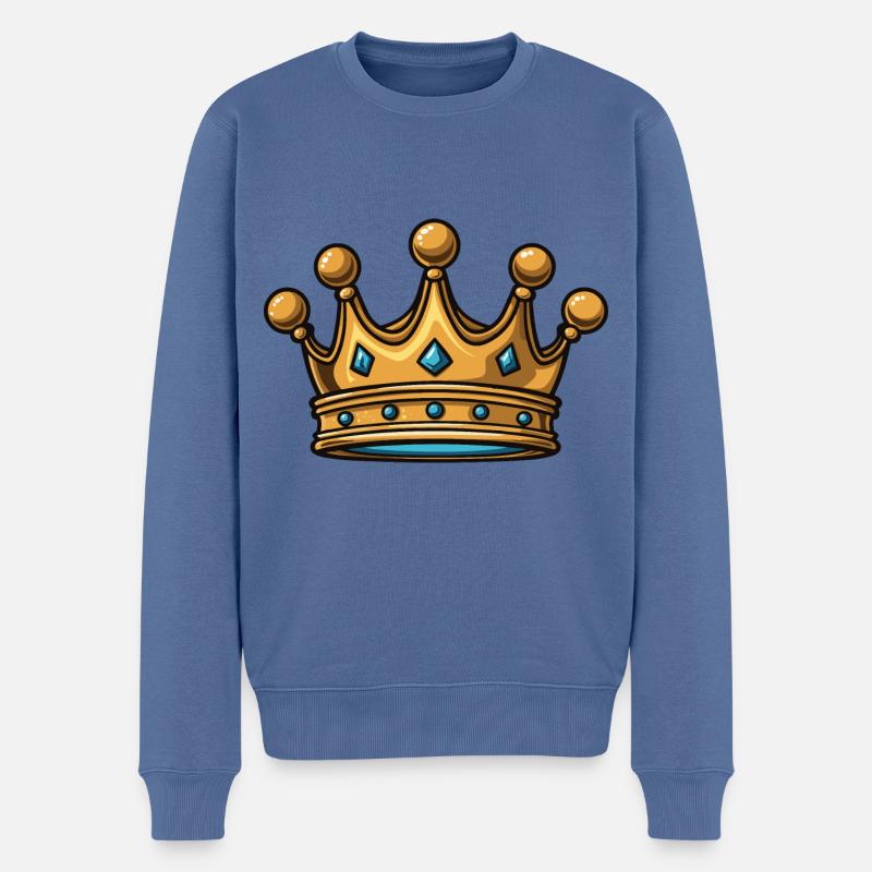 Symbole de la couronne - Pull Premium bio Homme - bleu pigeon