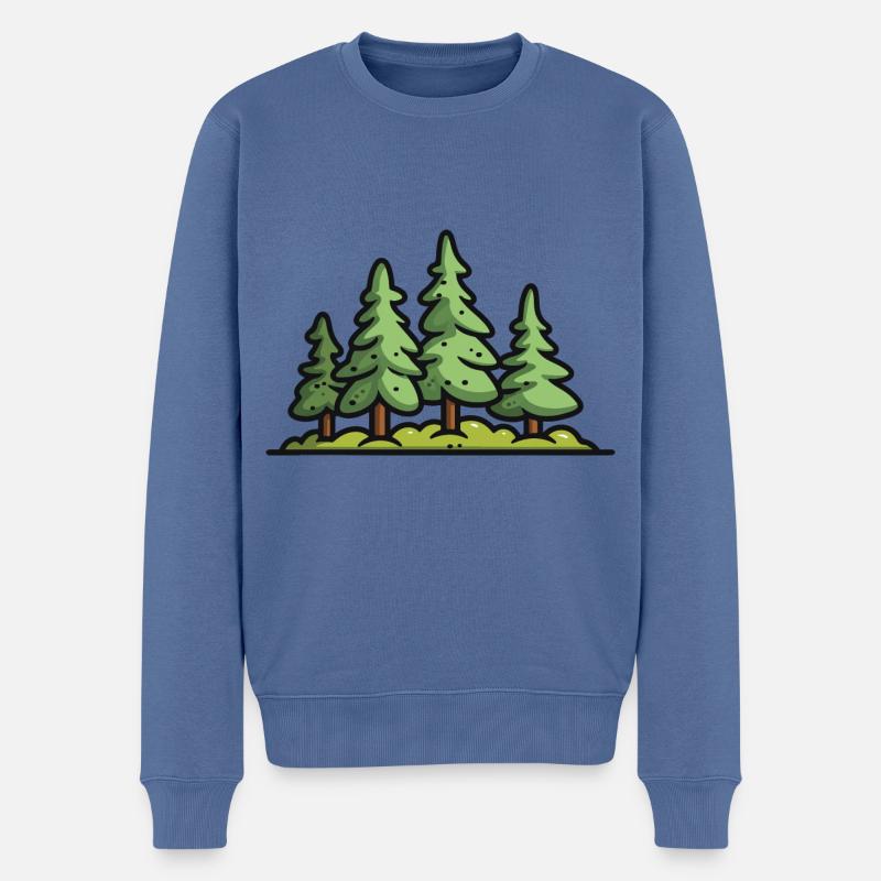 Wald Bäume Natur - Männer Premium Bio Pullover - Taubenblau