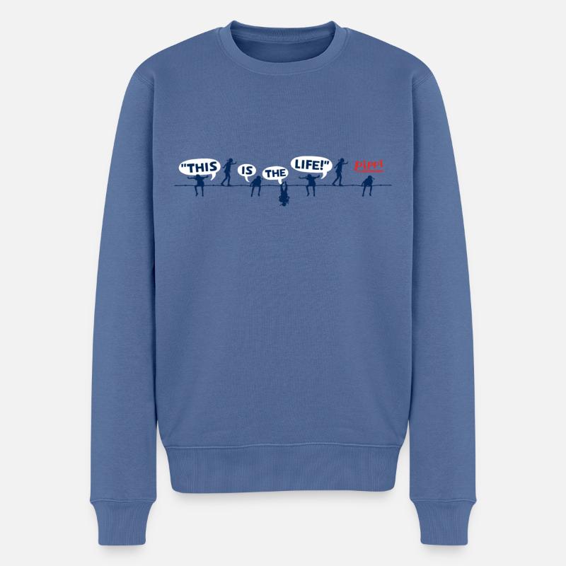 Pippi Langstrumpf Pippi Auf Seil This Is The Life - Männer Premium Bio Pullover - Taubenblau