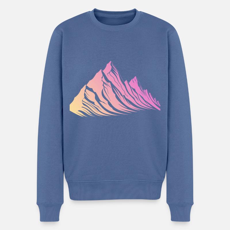 Berge Wandern Symbol - Männer Premium Bio Pullover - Taubenblau