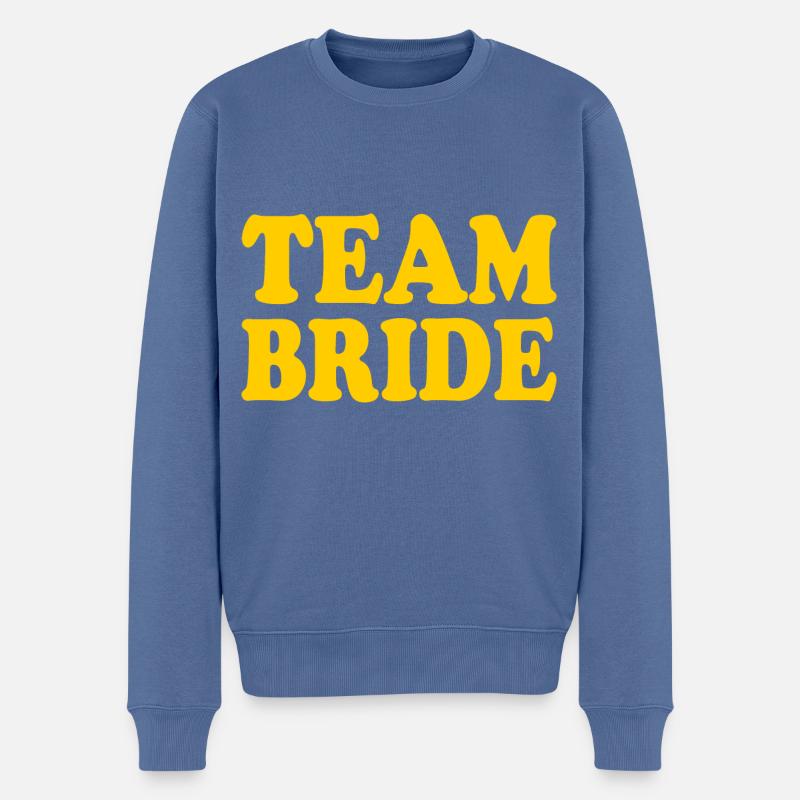 Team bride - Männer Premium Bio Pullover - Taubenblau