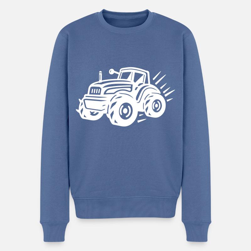 Tracteur Farmer Silhouette Trekker - Pull Premium bio Homme - bleu pigeon