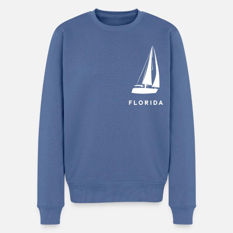 Florida Segelboot - Männer Premium Bio Pullover - Taubenblau
