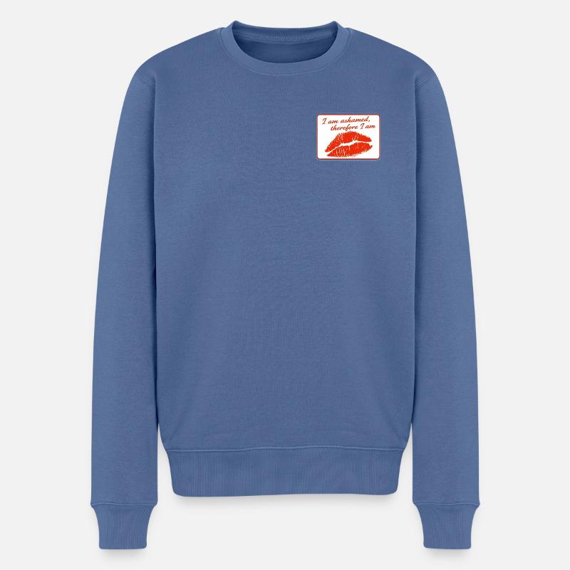 Ich schäme mich, also bin ich es - Männer Premium Bio Pullover - Taubenblau