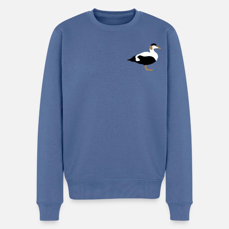 Eiderente - Männer Premium Bio Pullover - Taubenblau