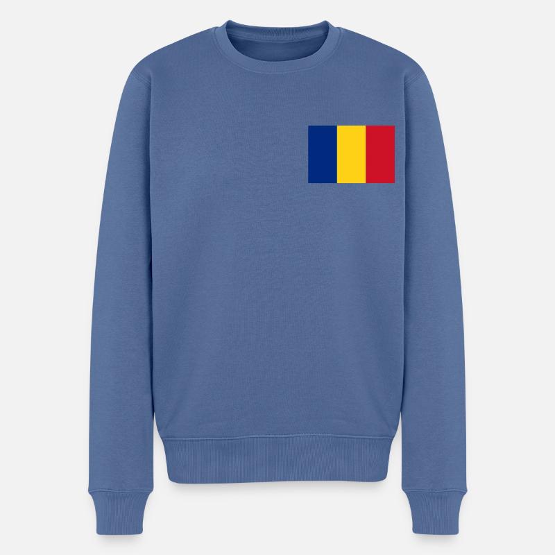 FLAGGE VON RUMÄNIEN - Männer Premium Bio Pullover - Taubenblau