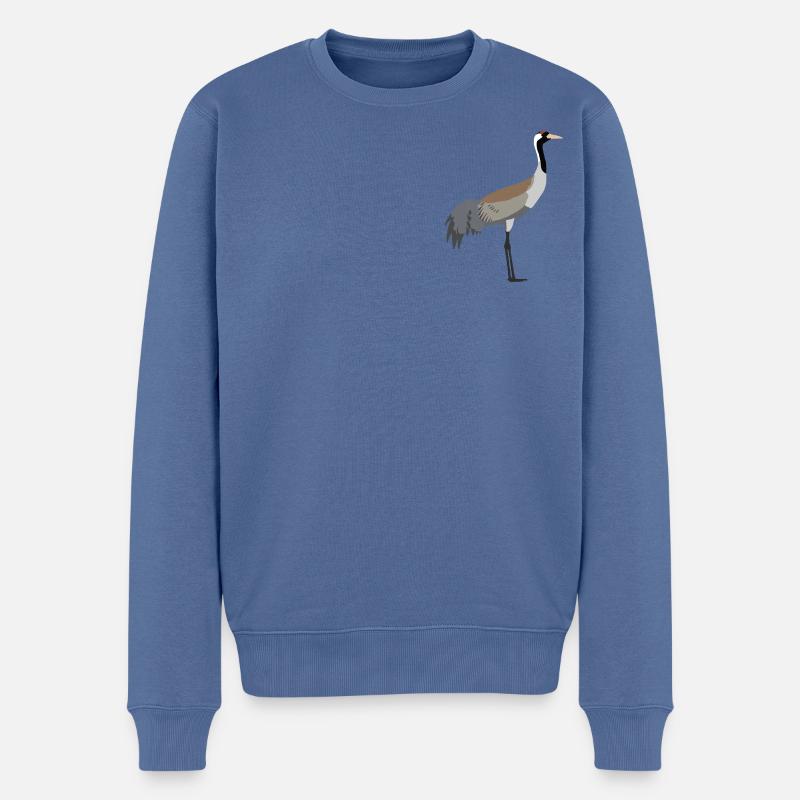 Kranich - Männer Premium Bio Pullover - Taubenblau