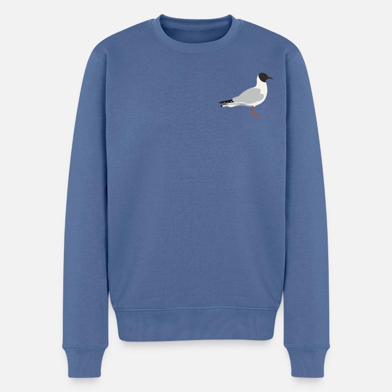 Lachmöwe - Männer Premium Bio Pullover - Taubenblau