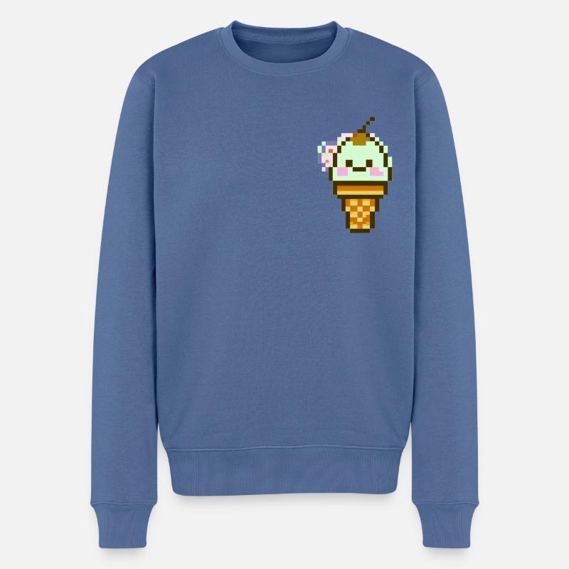 Lachendes Eis - Männer Premium Bio Pullover - Taubenblau