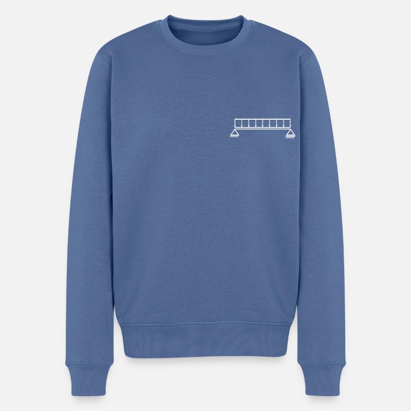 Einfeldträger mit Gleichstreckenlast - Männer Premium Bio Pullover - Taubenblau