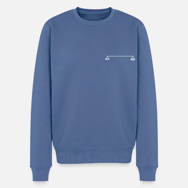 Poutres à travée unique - Pull Premium bio Homme - bleu pigeon