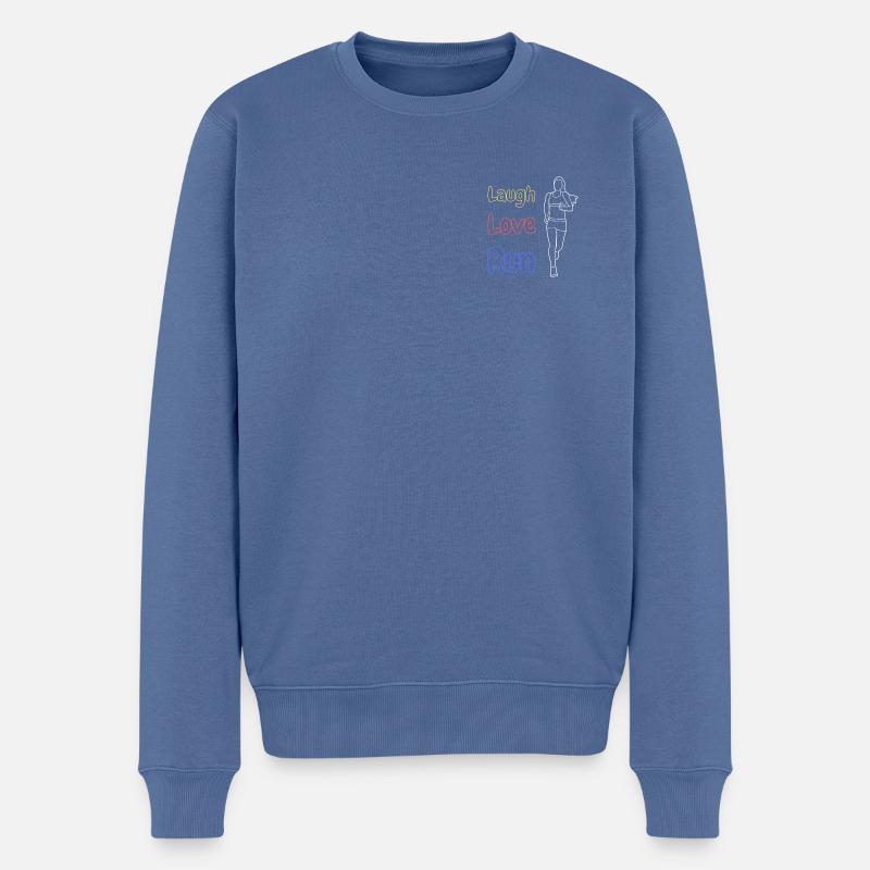 Laugh Love Run - Männer Premium Bio Pullover - Taubenblau