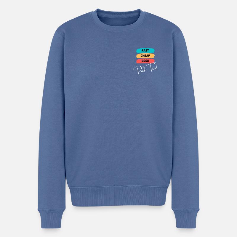 Fast, cheap, good - pick two! - Männer Premium Bio Pullover - Taubenblau