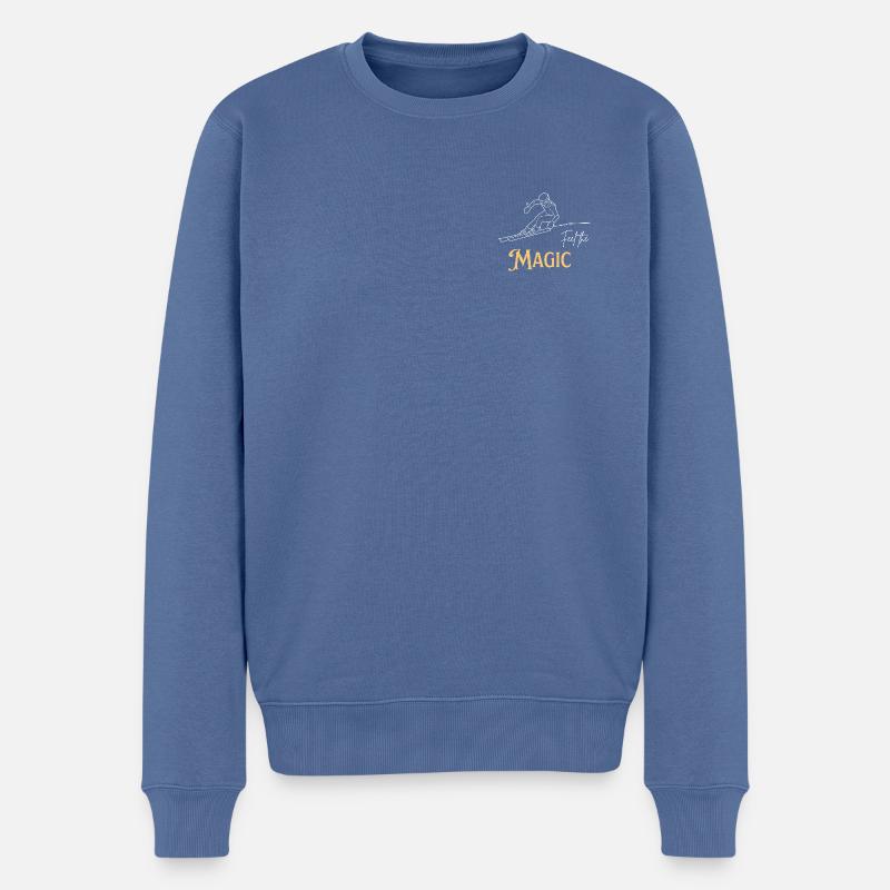 Feel the Magic - Männer Premium Bio Pullover - Taubenblau