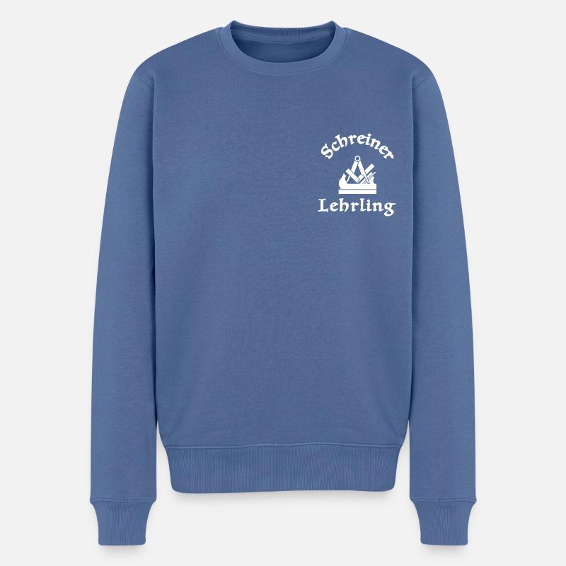 Schreinerlehrling Zunftzeichen Weiss - Männer Premium Bio Pullover - Taubenblau