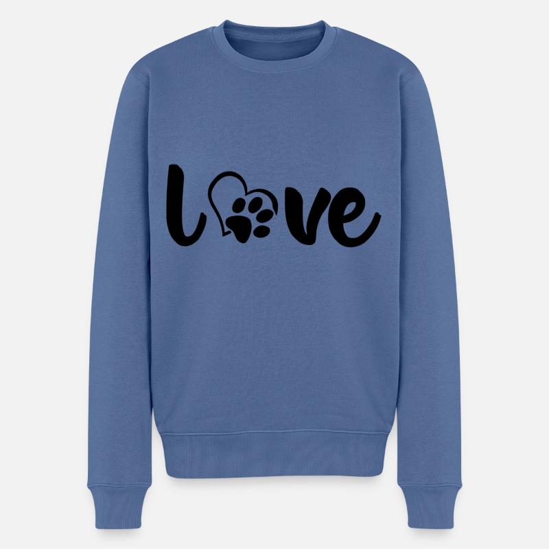 Hunde Zitat - Männer Premium Bio Pullover - Taubenblau