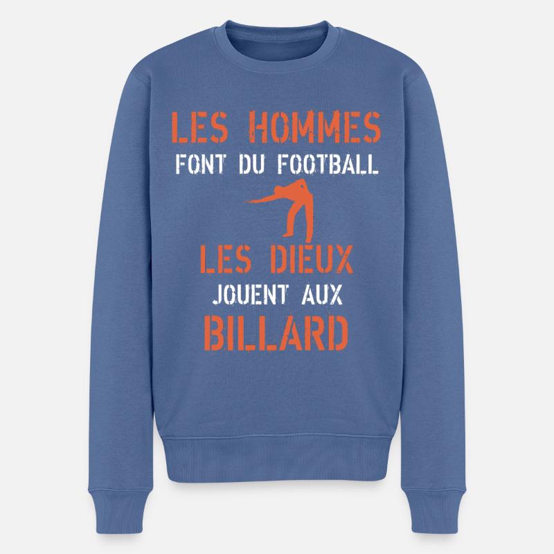 Billard Joueur de billard - Pull Premium bio Homme - bleu pigeon