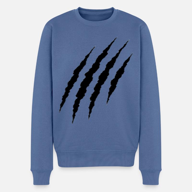 schwarze Klaue - Männer Premium Bio Pullover - Taubenblau