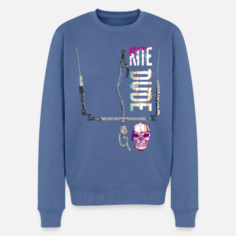 kitesurf kite mec - Pull Premium bio Homme - bleu pigeon