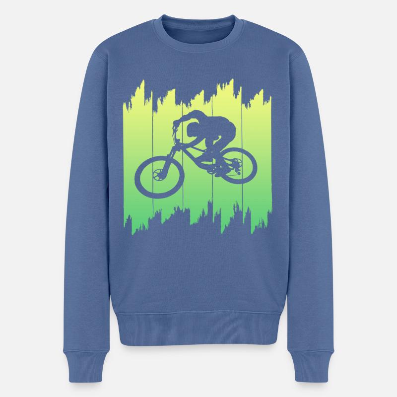 Biken Fahrrad Downhill - Männer Premium Bio Pullover - Taubenblau
