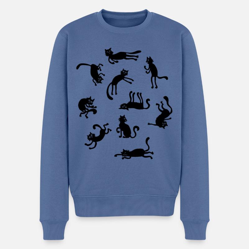 Une bande de chats - Pull Premium bio Homme - bleu pigeon