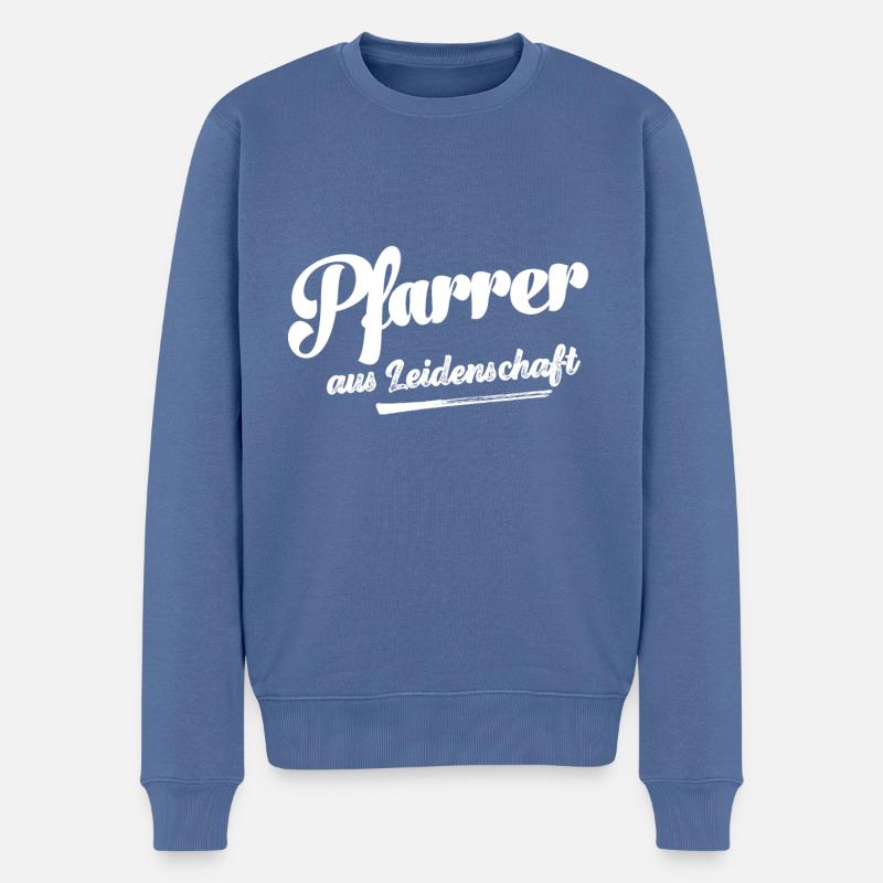 Pfarrer aus Leidenschaft Jesus Glaube Kirche Gebet - Männer Premium Bio Pullover - Taubenblau