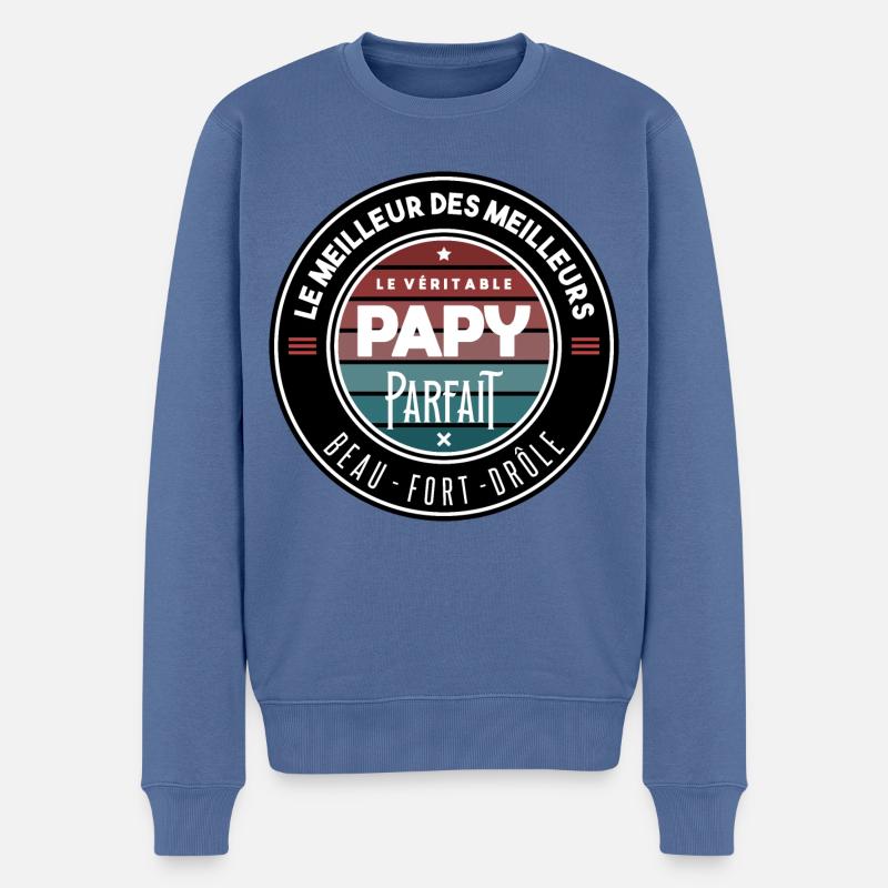 Le véritable papy parfait - Pull Premium bio Homme - bleu pigeon