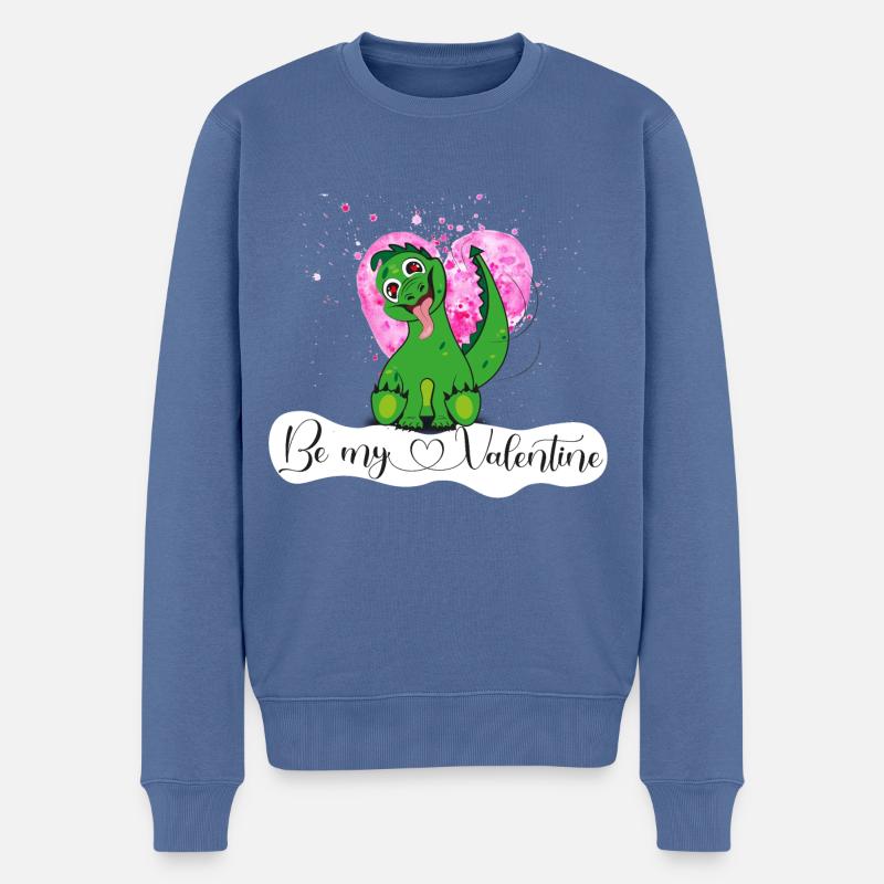 Zeit für den Valentinstag - Männer Premium Bio Pullover - Taubenblau