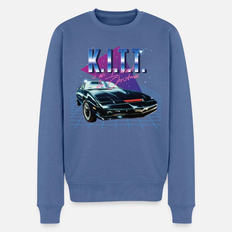 KITT is all I want for Christmas - Männer Premium Bio Pullover - Taubenblau