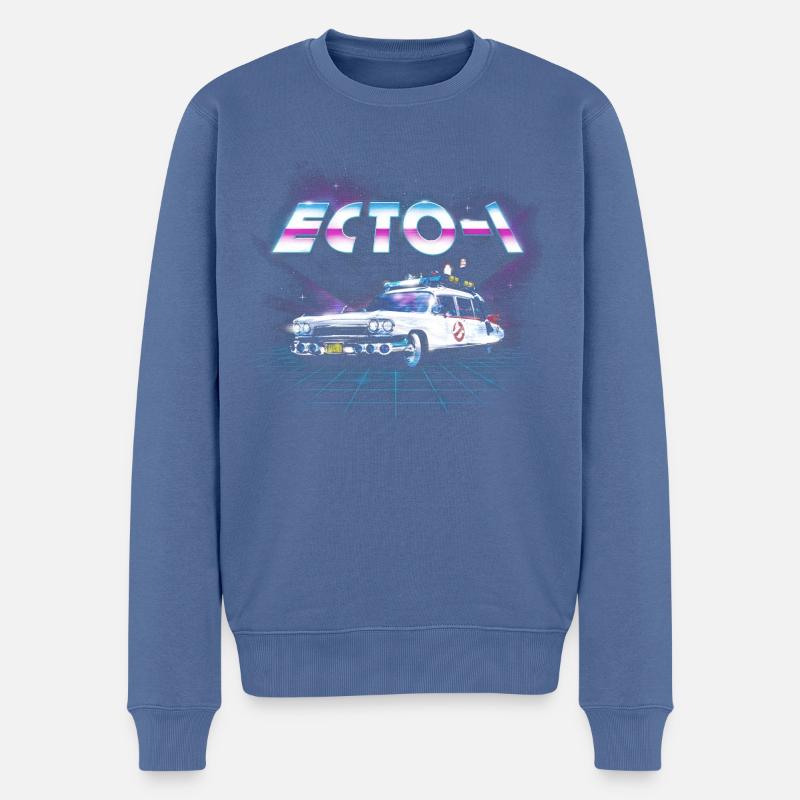 Ghostbusters ECTO-1 Neon - Männer Premium Bio Pullover - Taubenblau
