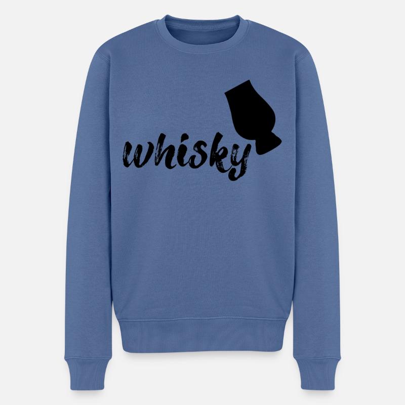 Whisky, schwarz - Männer Premium Bio Pullover - Taubenblau