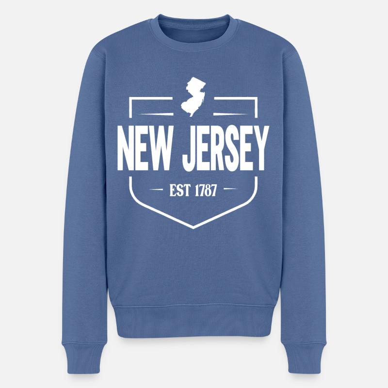 New Jersey - Männer Premium Bio Pullover - Taubenblau