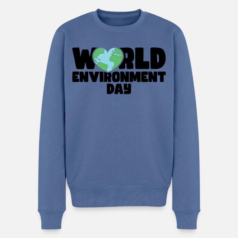 World environment day - Männer Premium Bio Pullover - Taubenblau