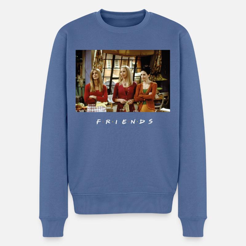 Friends Rachel Phoebe Monica - Männer Premium Bio Pullover - Taubenblau
