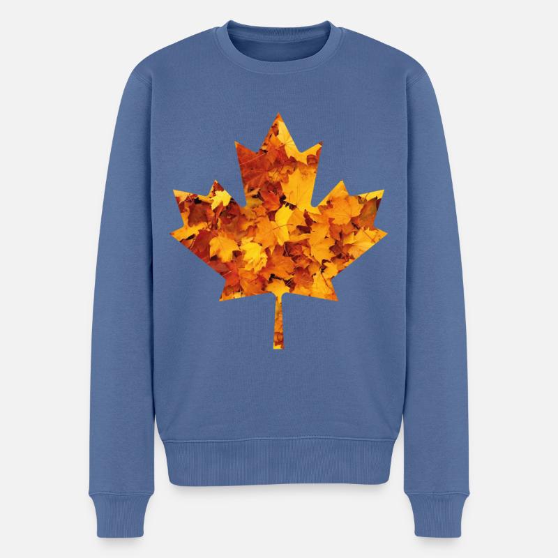 Feuille d’érable Canada - Pull Premium bio Homme - bleu pigeon
