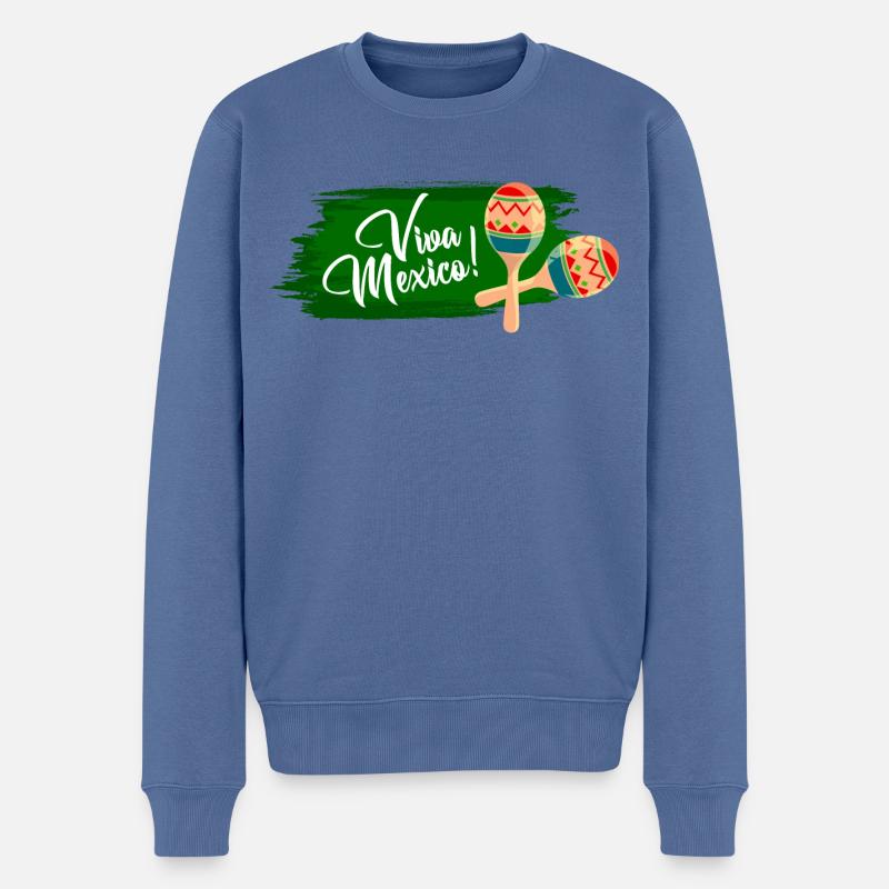 Viva Mexico - Fiesta Party - Männer Premium Bio Pullover - Taubenblau