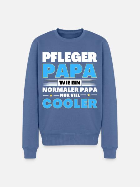 Pfleger Papa wie ein normaler nur viel cooler - Männer Premium Bio Pullover - Taubenblau