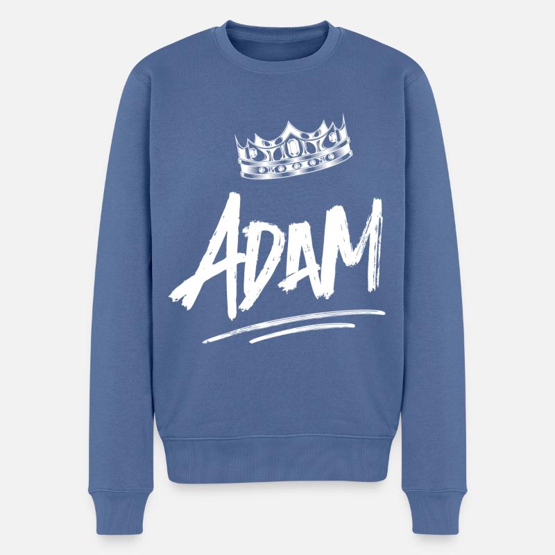 Adam - Männer Premium Bio Pullover - Taubenblau