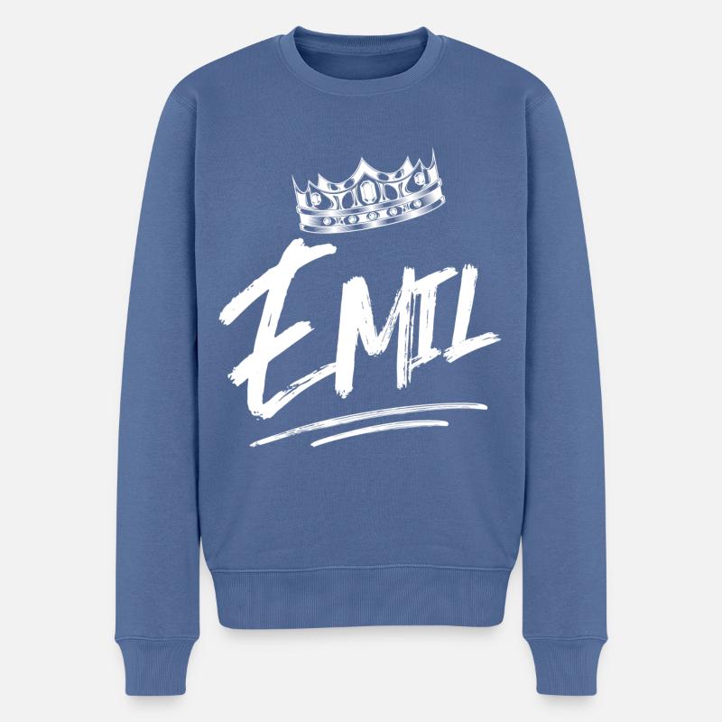 Emil - Pull Premium bio Homme - bleu pigeon