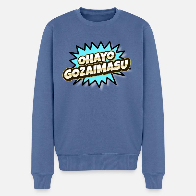 Ohayo Gozaimasu - Männer Premium Bio Pullover - Taubenblau