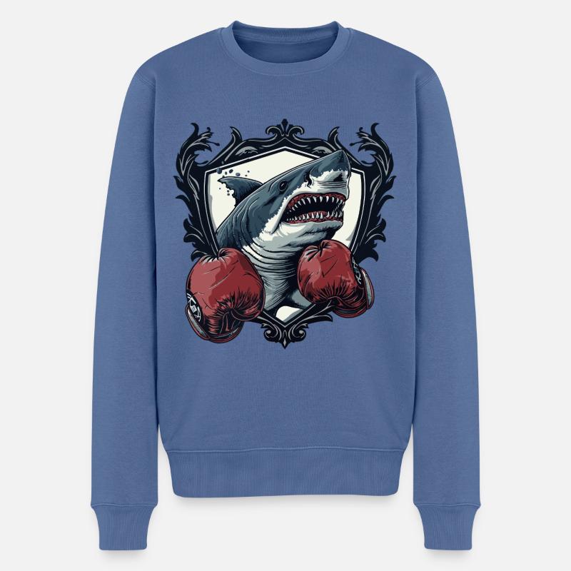 Shark Boxer MMA Logo - Pull Premium bio Homme - bleu pigeon