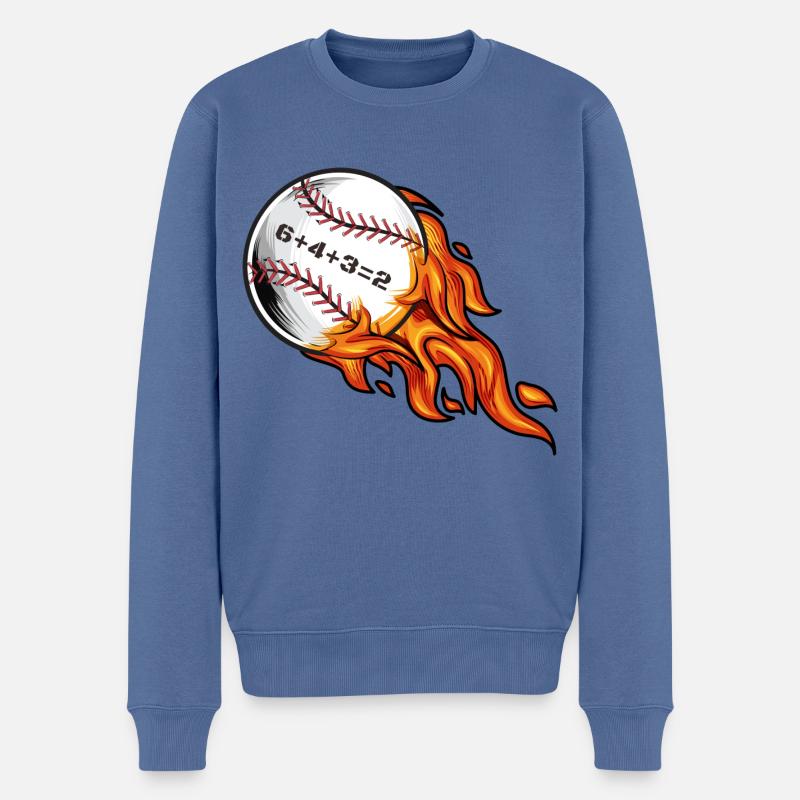 Baseball 6432 Double Play 6+4+3=2 Softball Mathematik - Männer Premium Bio Pullover - Taubenblau