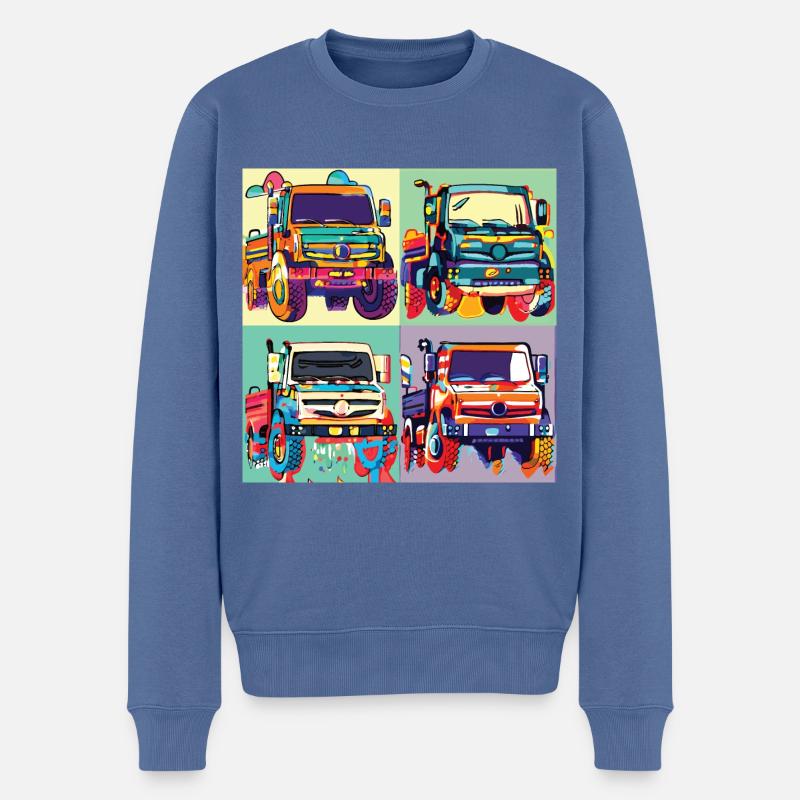 Unimog - Modern - Warhol - Universal Motorgerät - Männer Premium Bio Pullover - Taubenblau