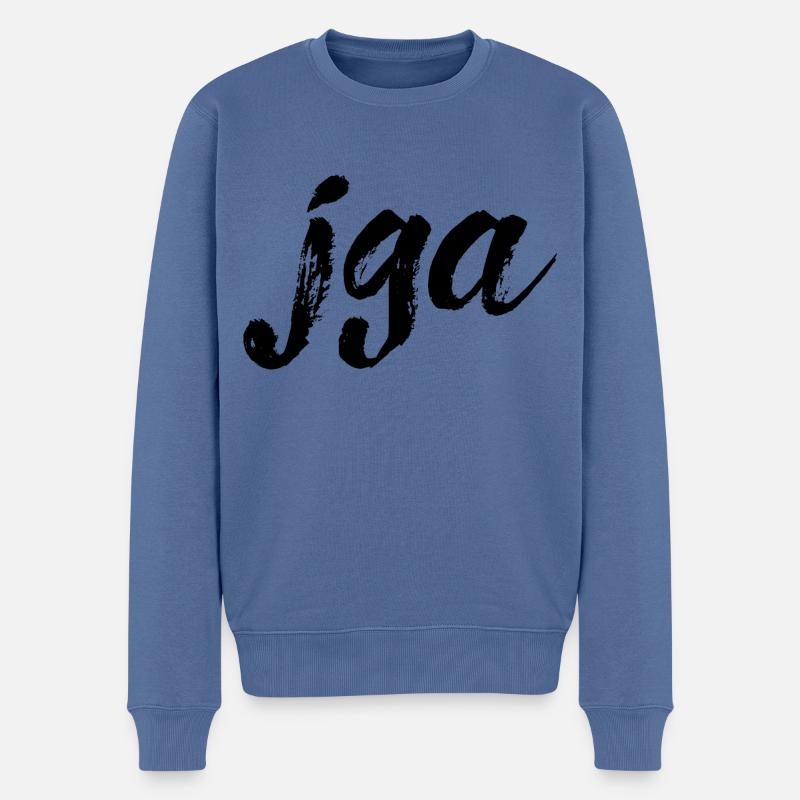 jga, schwarz - Männer Premium Bio Pullover - Taubenblau