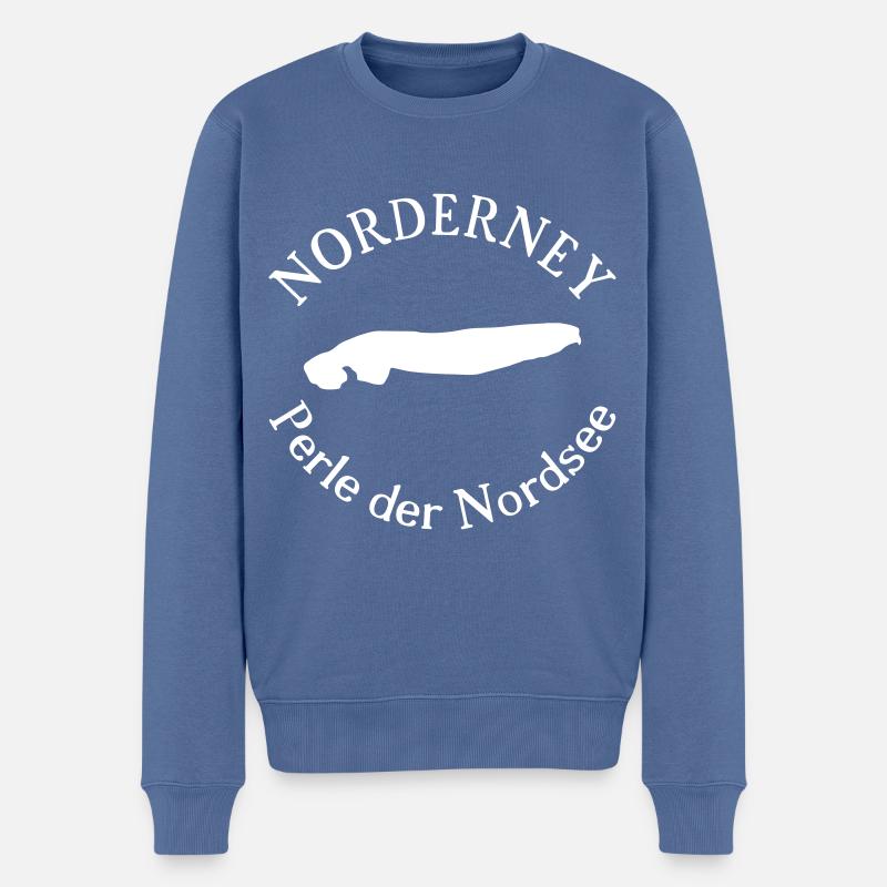 Norderney - Männer Premium Bio Pullover - Taubenblau