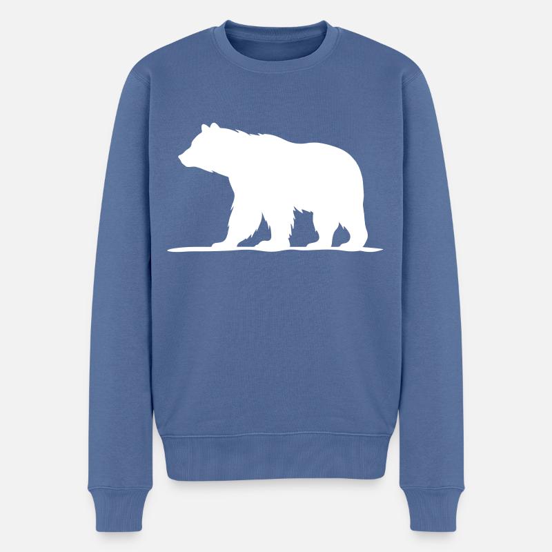 Bär - Männer Premium Bio Pullover - Taubenblau