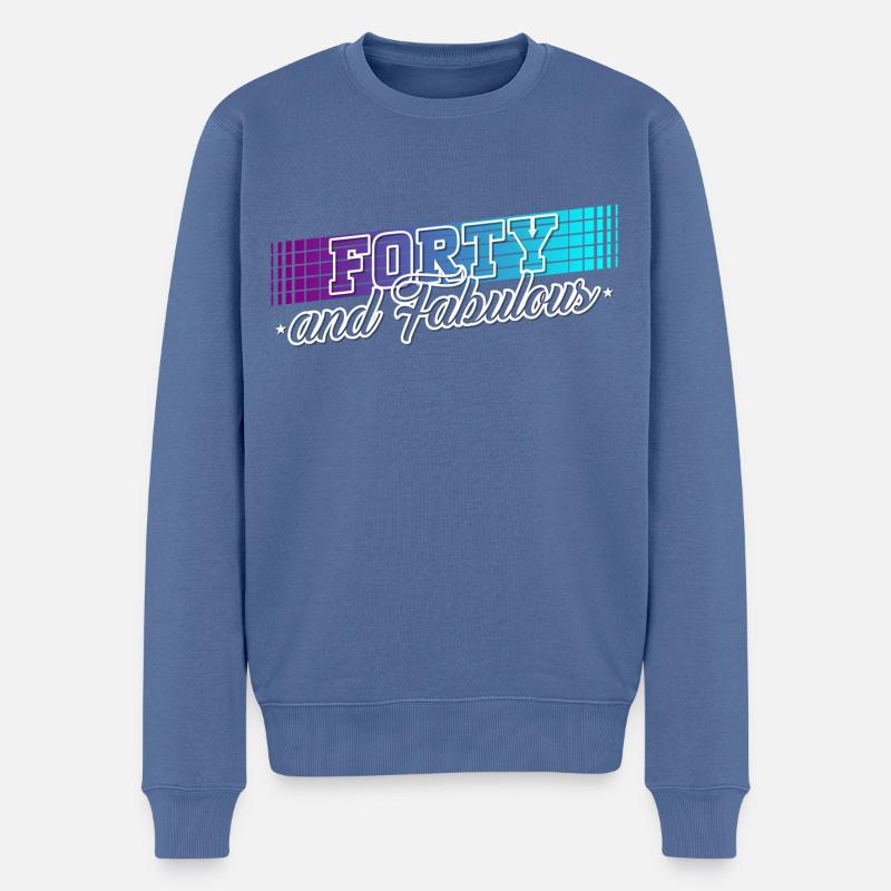 40. Geburtstag Geschenk Geburtstagsspruch 40 Jahre - Männer Premium Bio Pullover - Taubenblau